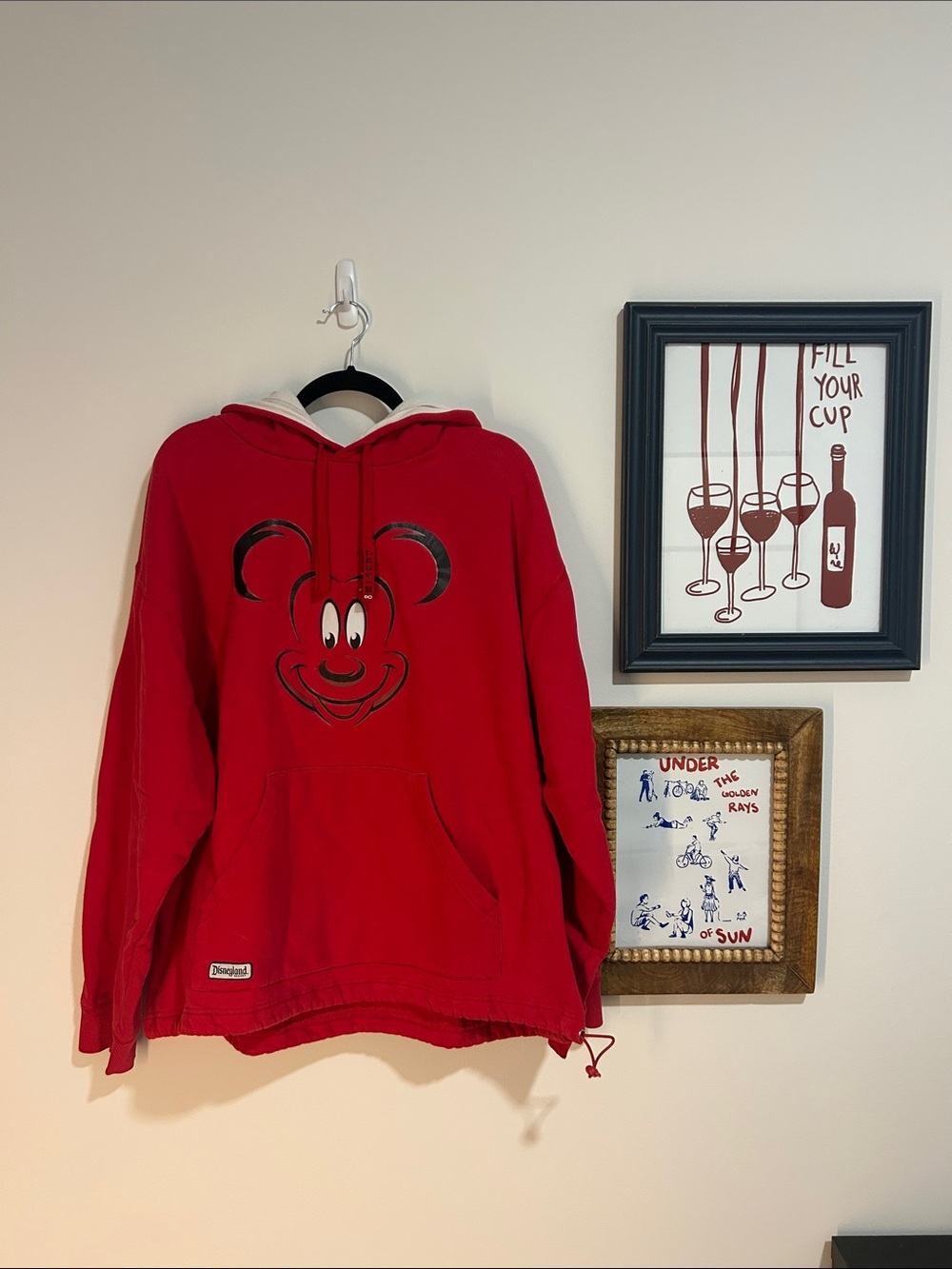 Vintage Early 2000s Red Mickey Mouse Disney Resort Pullover Hoodie